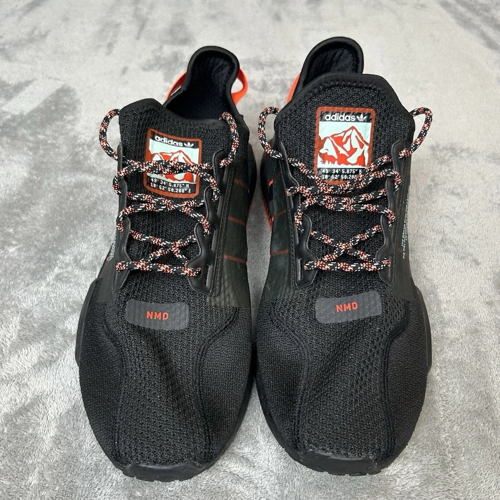 Adidas NMD_R1 V2 Black Solar Red Sneakers Men's Size 10 Athletic‎ Running Shoes